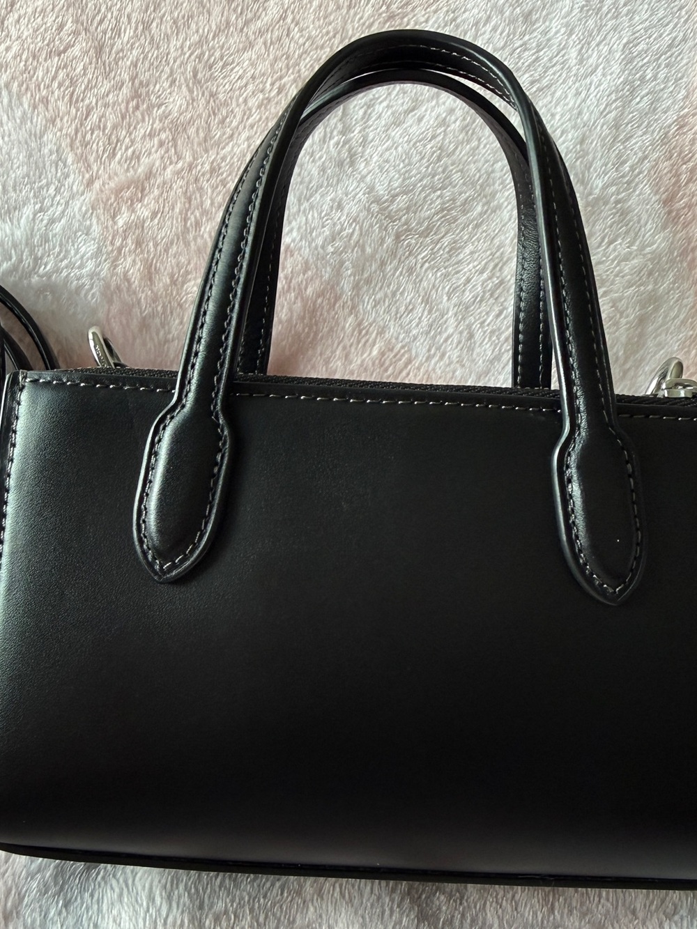 Coach Black Mini Leather Satchel Crossbody NWOT   Silver hardware. - Picture 4 of 8